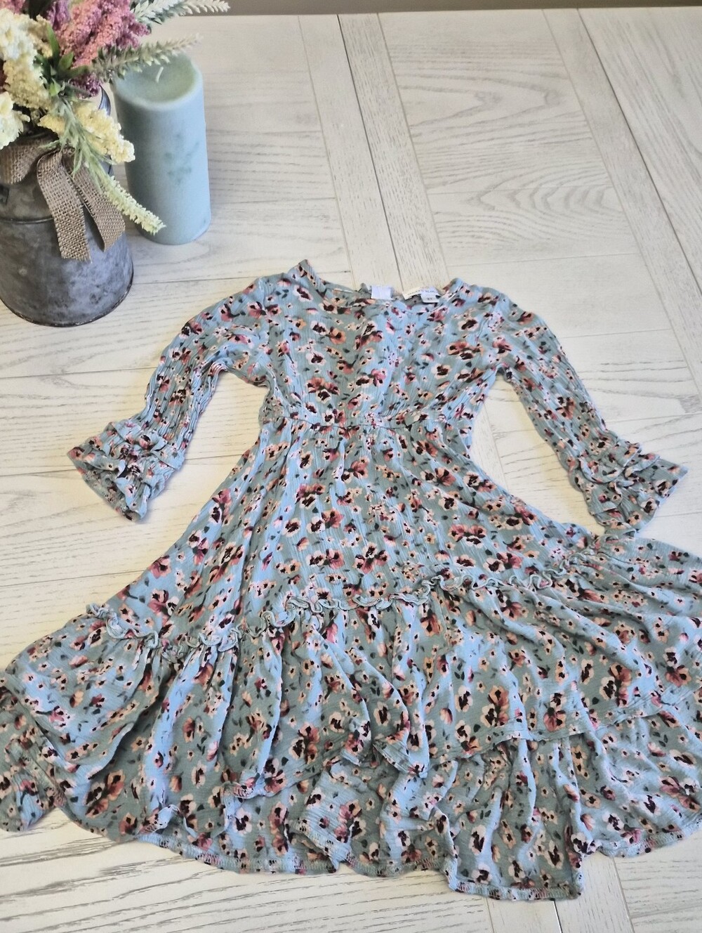 Bailey Blossoms 2t Girl Blue Floral Summer Dress